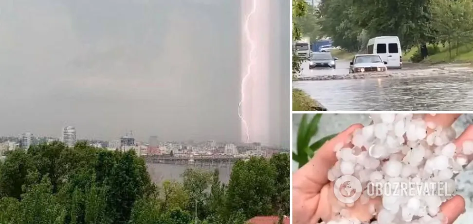 Дніпро накрила злива з градом, а в Харкові вулиці перетворилися на річки: в Україні вирує негода. Фото і відео