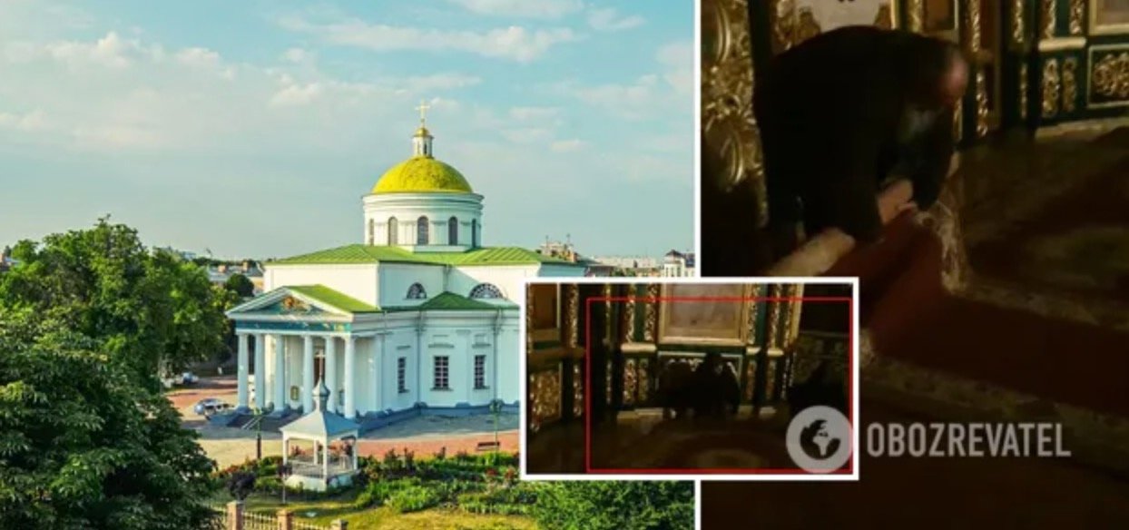 “Нехай всі бачать дріб’язковість”: на Київщині представники УПЦ МП винесли із храму доріжки, які лежали на підлозі. Відео